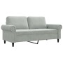 Sofá de 2 plazas de terciopelo gris claro 140 cm