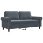 Sofá de 2 plazas de terciopelo gris oscuro 140 cm