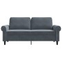 Sofá de 2 plazas de terciopelo gris oscuro 140 cm