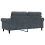 Sofá de 2 plazas de terciopelo gris oscuro 140 cm