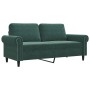 Sofá de 2 plazas de terciopelo verde oscuro 140 cm