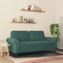 Sofá de 2 plazas de terciopelo verde oscuro 140 cm