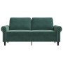 Sofá de 2 plazas de terciopelo verde oscuro 140 cm