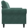 Sofá de 2 plazas de terciopelo verde oscuro 140 cm