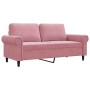 Sofá de 2 plazas terciopelo rosa 140 cm