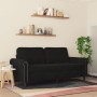 Sofá de 2 plazas terciopelo negro 140 cm