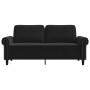 Sofá de 2 plazas terciopelo negro 140 cm