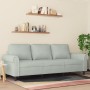 Sofá de 3 plazas terciopelo gris claro 180 cm