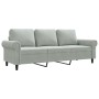 Sofá de 3 plazas terciopelo gris claro 180 cm