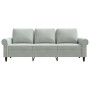 Sofá de 3 plazas terciopelo gris claro 180 cm