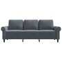 Sofá de 3 plazas terciopelo gris oscuro 180 cm