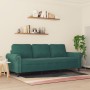 Sofá de 3 plazas terciopelo verde oscuro 180 cm