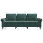 Sofá de 3 plazas terciopelo verde oscuro 180 cm