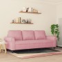 Sofá de 3 plazas terciopelo rosa 180 cm