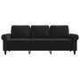 Sofá de 3 plazas terciopelo negro 180 cm