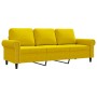 Sofá de 3 plazas terciopelo amarillo 180 cm