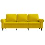 Sofá de 3 plazas terciopelo amarillo 180 cm