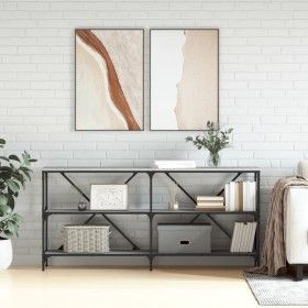 Sonoma gray engineered iron and wood console table 160x30x75cm by vidaXL, Side tables - Ref: Foro24-832851, Price: 81,49 €, D...