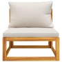 Set de muebles para jardín 3 piezas con cojines madera acacia