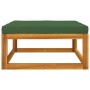 Set de muebles para jardín 3 piezas con cojines madera acacia