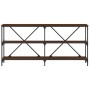 Mesa consola hierro madera ingeniería roble marrón 160x30x75 cm de vidaXL, Mesas auxiliares - Ref: Foro24-832852, Precio: 80,...