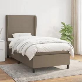 Box spring bed with taupe gray fabric mattress 100x200 cm by vidaXL, Beds and slatted bases - Ref: Foro24-3127785, Price: 388...