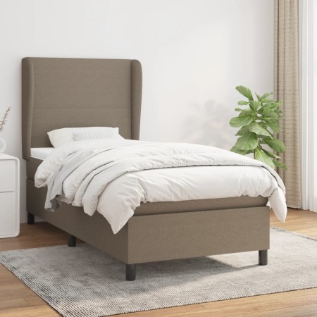 Box spring bed with taupe gray fabric mattress 100x200 cm by vidaXL, Beds and slatted bases - Ref: Foro24-3127785, Price: 395...