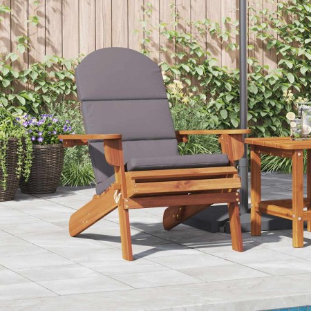 Silla de jardín Adirondack con cojines madera maciza acacia