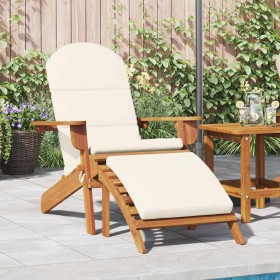 Silla de jardín Adirondack con reposapiés madera maciza acacia