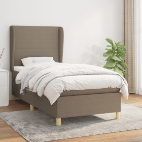 Box spring bed with taupe gray fabric mattress 100x200 cm by vidaXL, Beds and slatted bases - Ref: Foro24-3128345, Price: 381...
