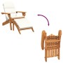 Silla de jardín Adirondack con reposapiés madera maciza acacia