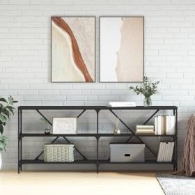 Mesa consola hierro y madera de ingeniería negro 180x30x75 cm de vidaXL, Mesas auxiliares - Ref: Foro24-832853, Precio: 76,22...