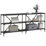 Black engineered iron and wood console table 180x30x75 cm by vidaXL, Side tables - Ref: Foro24-832853, Price: 76,22 €, Discou...