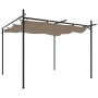 Pérgola con cubierta retráctil gris taupe 295x292x230 cm