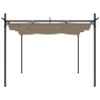 Pérgola con cubierta retráctil gris taupe 295x292x230 cm