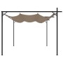 Pérgola con cubierta retráctil gris taupe 295x292x230 cm