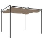 Pérgola con cubierta retráctil gris taupe 295x292x230 cm