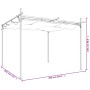 Pérgola con cubierta retráctil gris taupe 295x292x230 cm