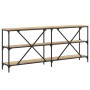 Mesa consola hierro madera ingeniería roble Sonoma 180x30x75 cm