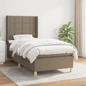 Box spring bed with taupe gray fabric mattress 100x200 cm by vidaXL, Beds and slatted bases - Ref: Foro24-3131973, Price: 375...