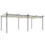 Pérgola con cubierta retráctil color crema 589x292x230 cm