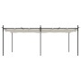 Pérgola con cubierta retráctil color crema 589x292x230 cm