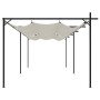 Pérgola con cubierta retráctil color crema 589x292x230 cm