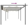 Pérgola con cubierta retráctil color crema 589x292x230 cm