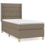 Box spring bed with taupe gray fabric mattress 100x200 cm by vidaXL, Beds and slatted bases - Ref: Foro24-3132213, Price: 388...