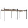 Pérgola con cubierta retráctil gris taupe 589x292x230 cm