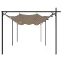 Pérgola con cubierta retráctil gris taupe 589x292x230 cm