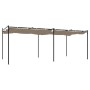 Pérgola con cubierta retráctil gris taupe 589x292x230 cm