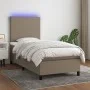 Box spring bed with mattress and LED lights taupe gray fabric 100x200 cm by vidaXL, Beds and slatted bases - Ref: Foro24-3134...