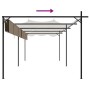 Pérgola con cubierta retráctil gris taupe 589x292x230 cm
